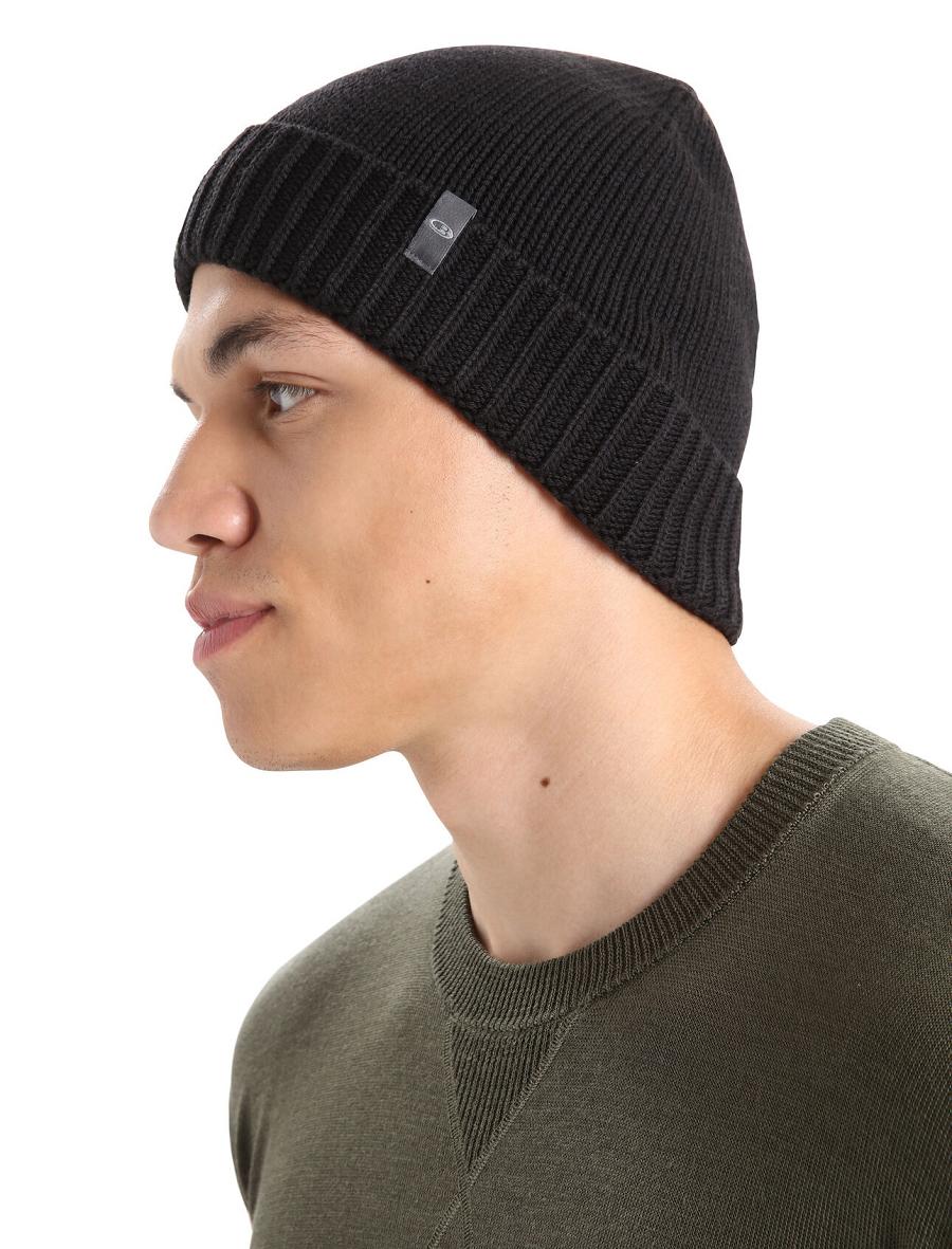 Chapeaux Icebreaker Unisex Merino Vela Cuff Beanie Homme Noir | FR 1090KORI